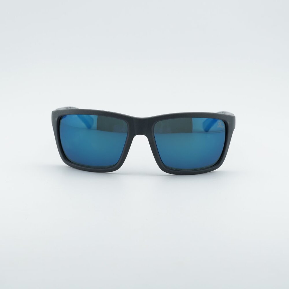 Burberry BE4483 423355 Sunglasses Grey Rectangle Frame, Blue Mirror Lenses - Picture 5 of 8